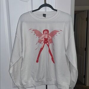 Gildan Charlotte Lawrence white and red sweatshirt Size Large